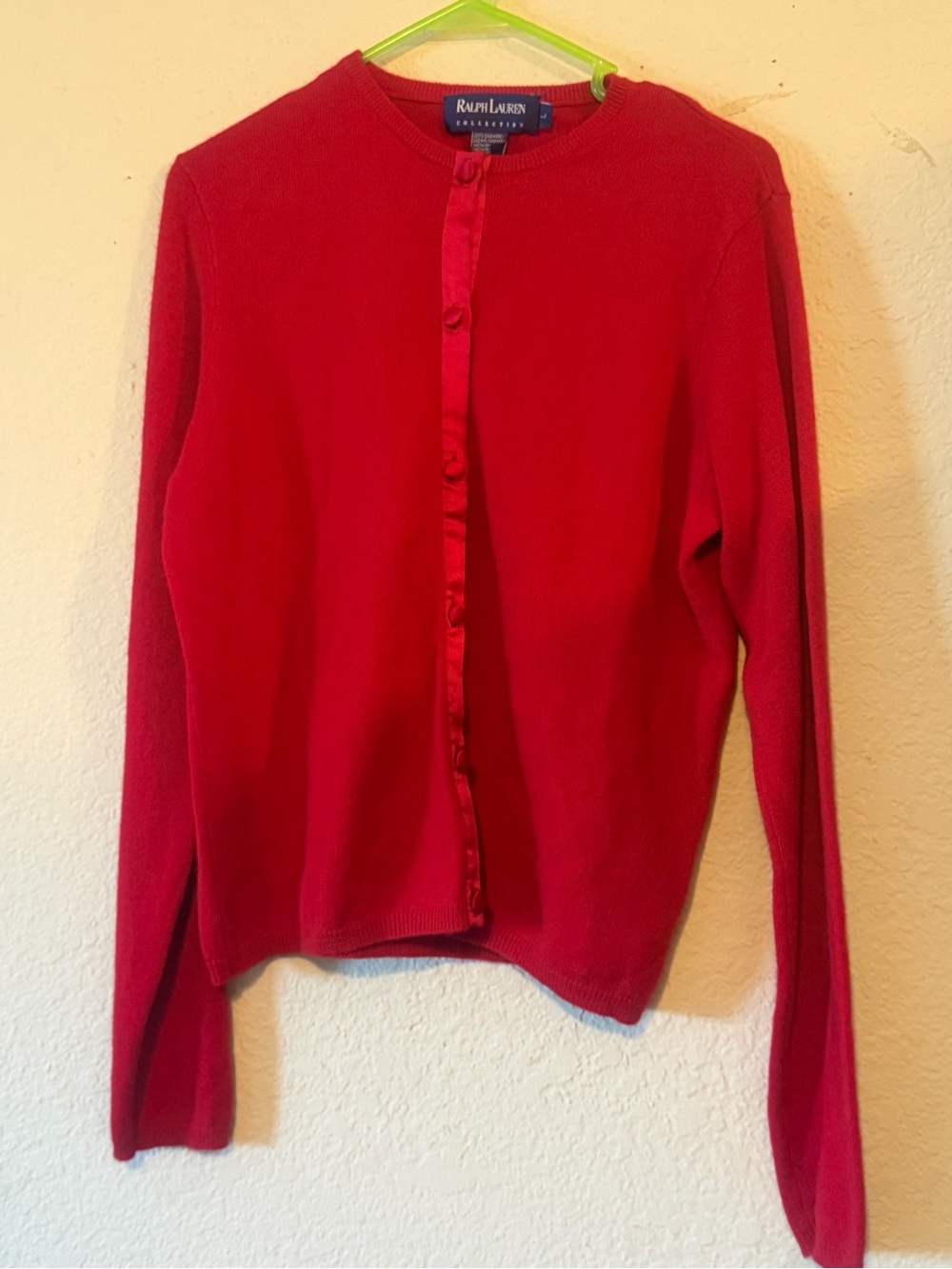 Purple label Ralph Lauren Red Button-Front Women's Cardigan 100% cashmere - Picture 2 of 14
